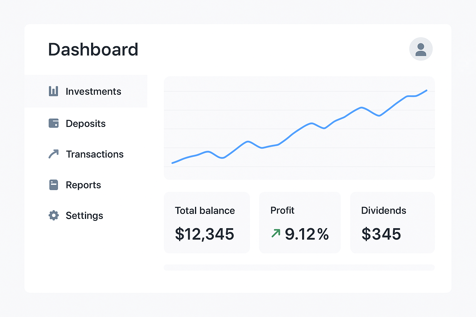 Personal page for investors 